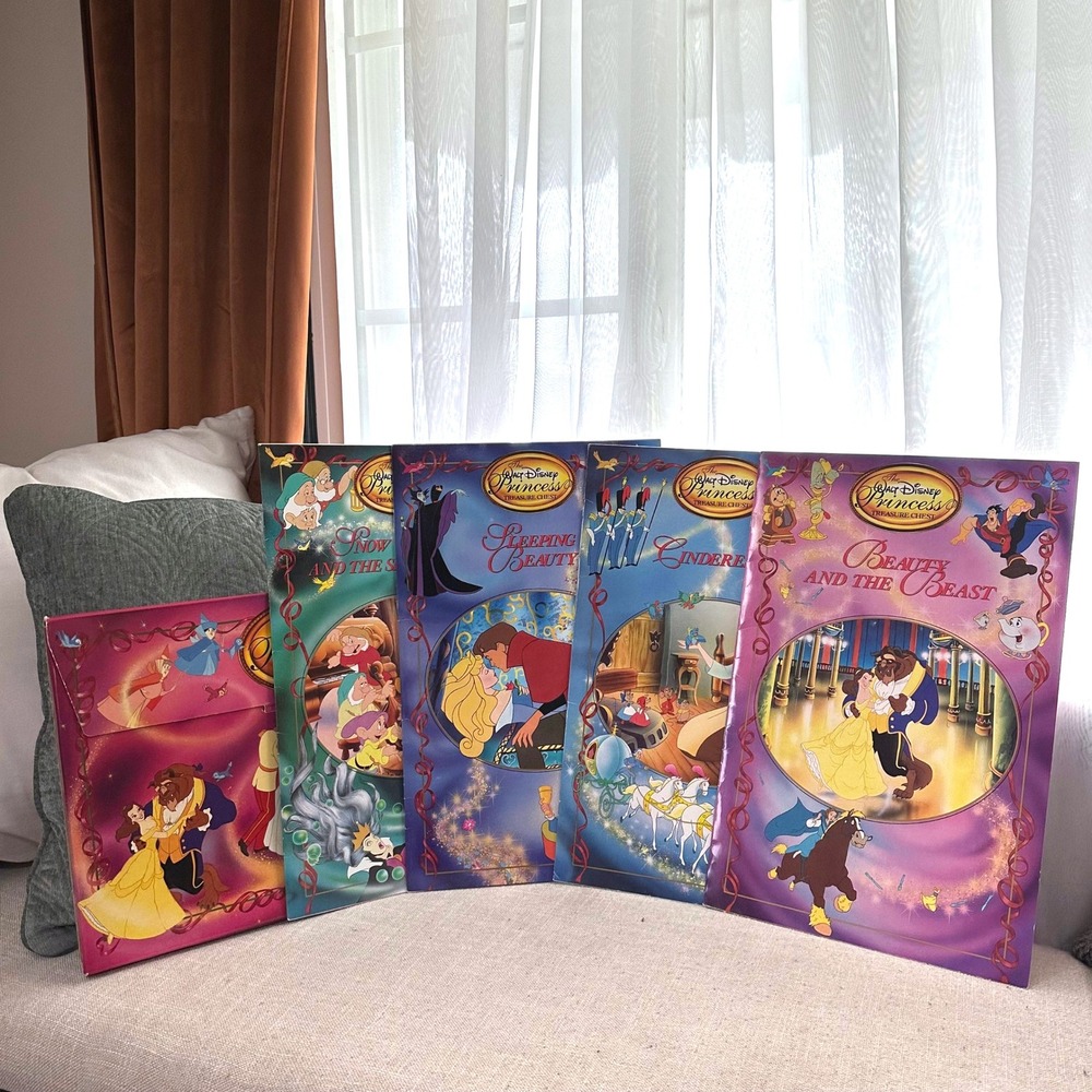 Walt Disney Princess Treasure Chest Book Set Cinderella‎ Snow White Beauty Beast